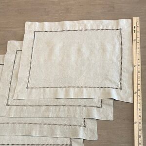 Natural Color Linen Placemats - Four 14.5 x 19 inch